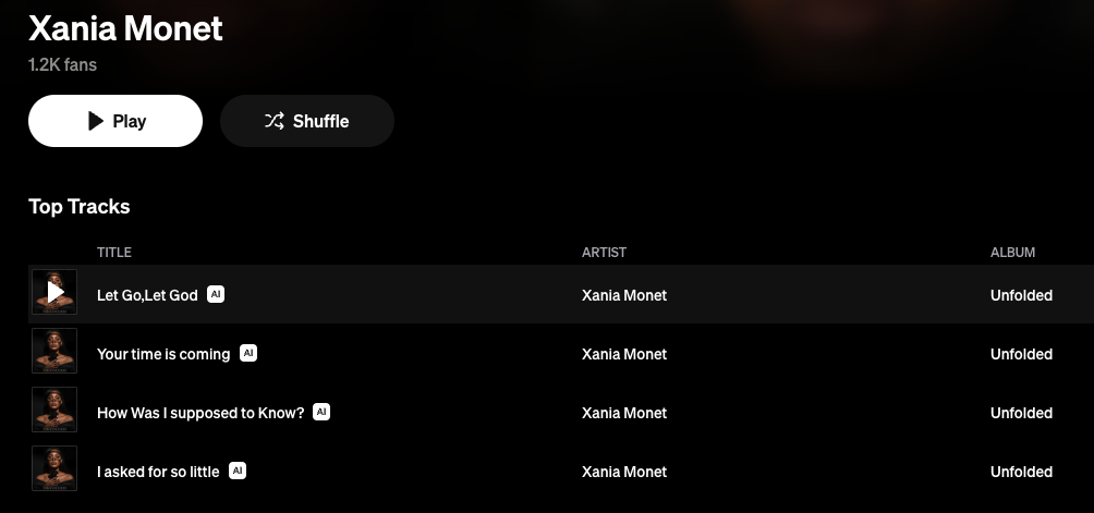TIDAL streaming AI label artists